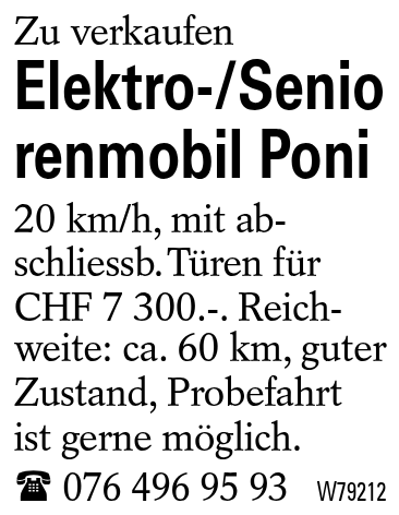 Elektro-/Seniorenmobil Poni
