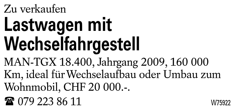 Lastwagen mit Wechselfahrgestell