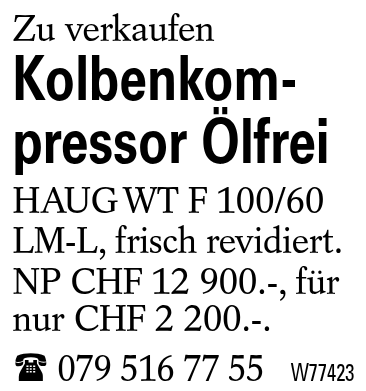 Kolbenkompressor Ölfrei