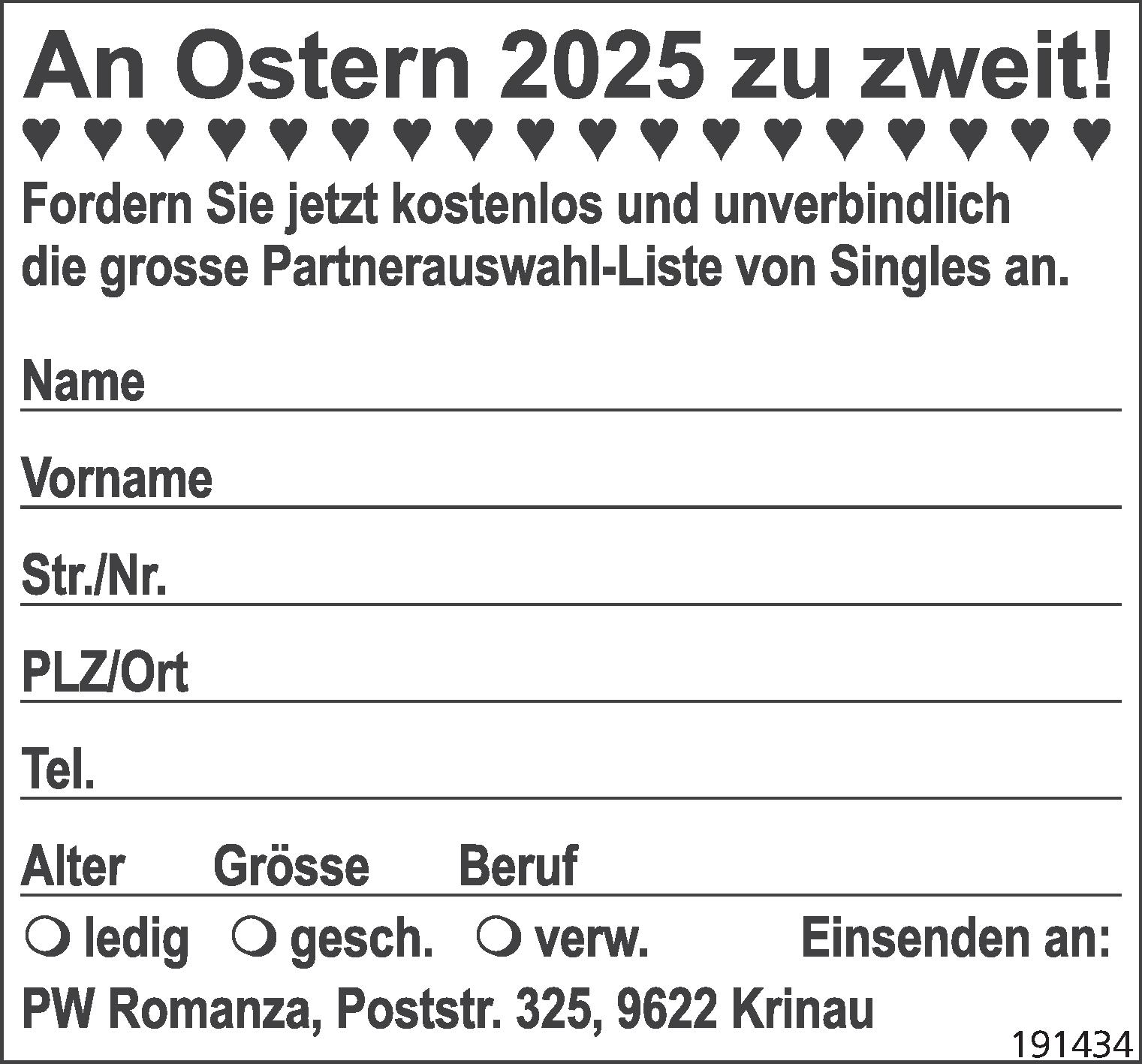 An Ostern 2025 zu zweit!