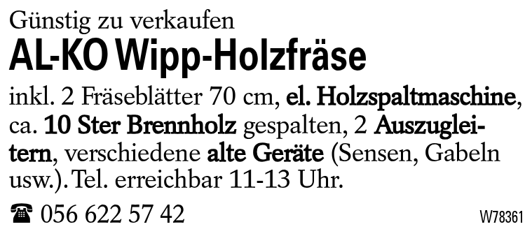 AL-KO Wipp-Holzfräse
