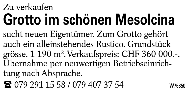 Grotto im schönen Mesolcina