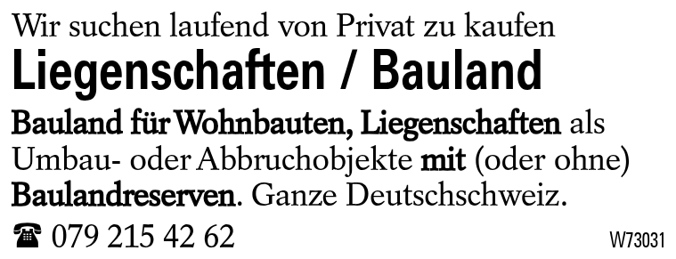 Liegenschaften / Bauland