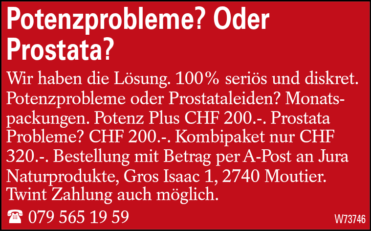 Potenzprobleme? Oder Prostata?