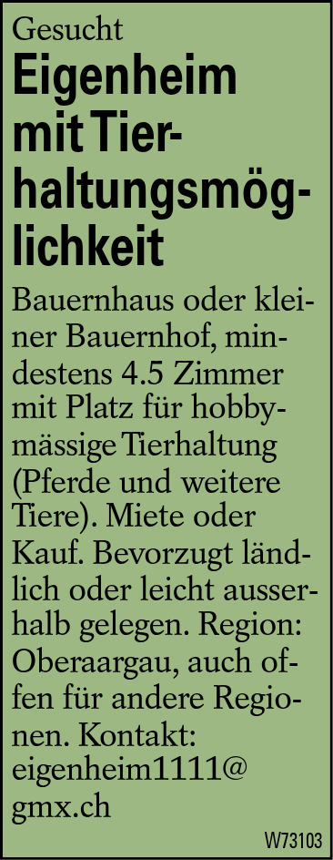 Eigenheim mit Tier-haltungsmöglichkeit