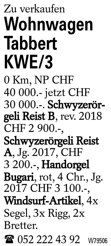 Wohnwagen Tabbert KWE/3