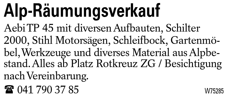 Alp-Räumungsverkauf