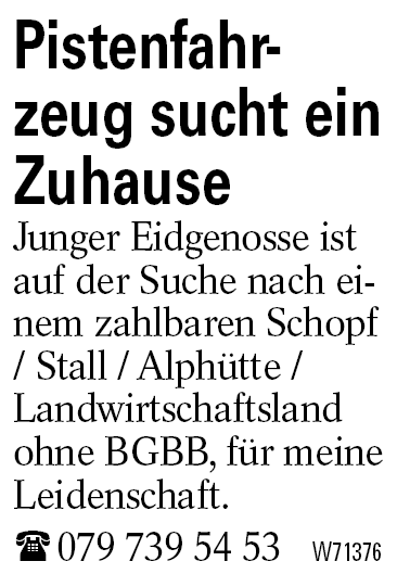 Pistenfahrzeug sucht ein Zuhause