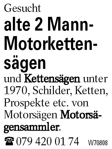 alte 2 Mann-Motorkettensägen