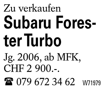 Subaru        Forester Turbo