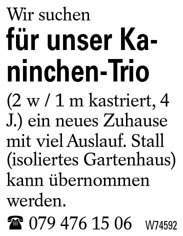 für unser Kaninchen-Trio
