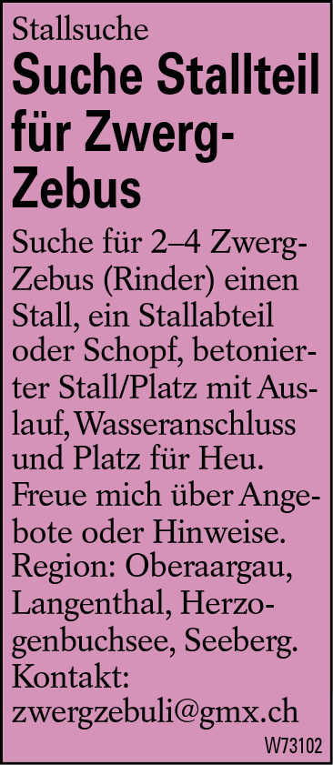 Suche Stallteil für Zwerg-Zebus