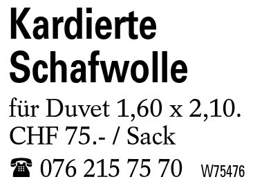 Kardierte Schafwolle