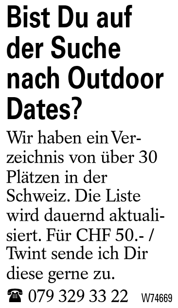 Bist Du auf der Suche nach Outdoor Dates?