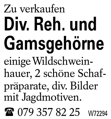Div. Reh. und Gamsgehörne