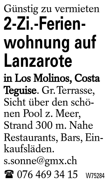 2-Zi.-Ferien-wohnung auf Lanzarote