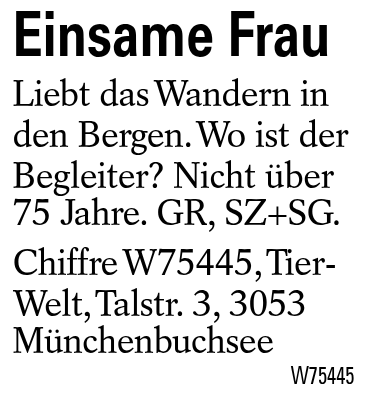 Einsame Frau