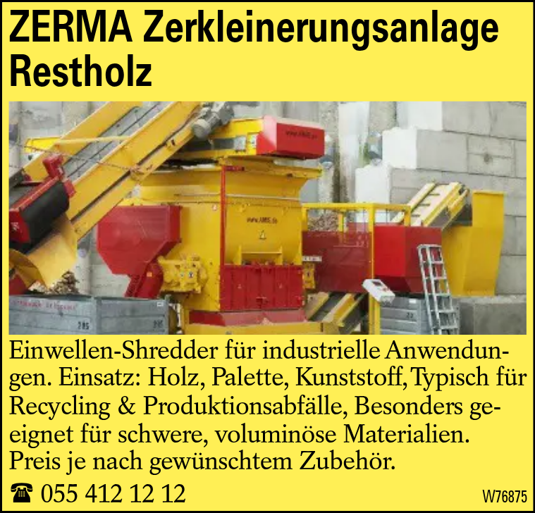 ZERMA Zerkleinerungsanlage Restholz