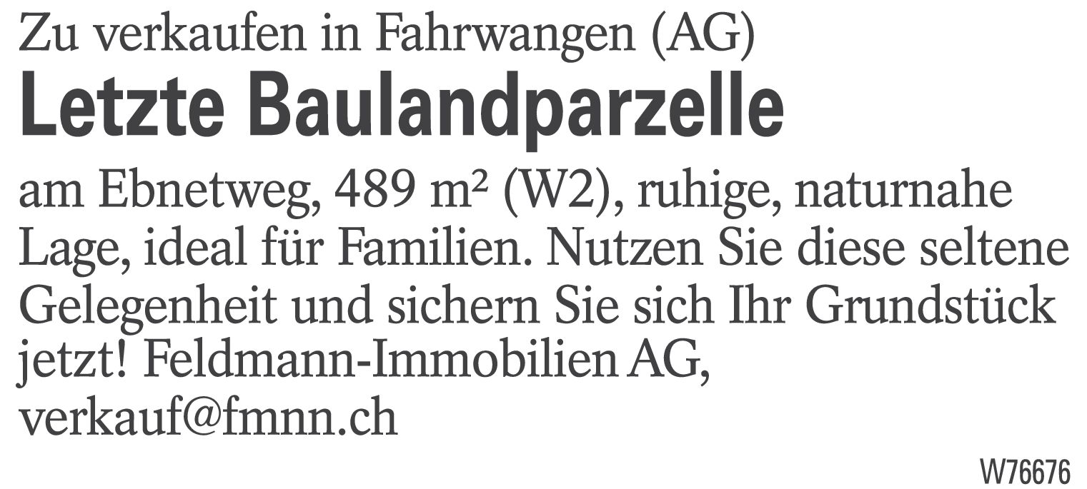 Letzte Baulandparzelle