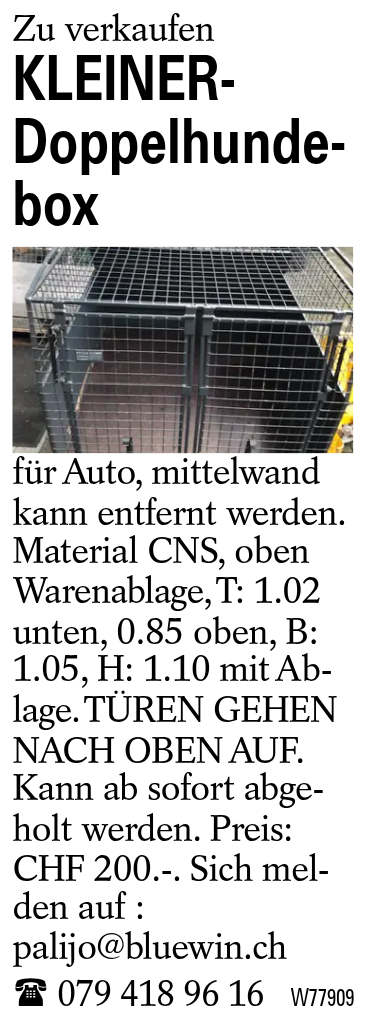 KLEINER-Doppelhundebox