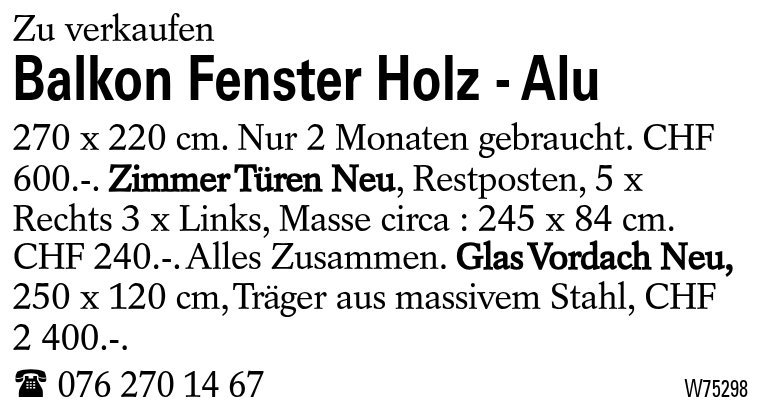 Balkon Fenster  Holz - Alu