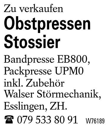 Obstpressen Stossier