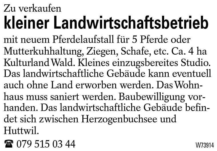 kleiner Landwirtschaftsbetrieb