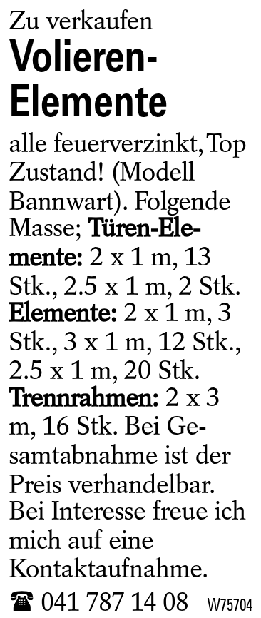 Volieren-Elemente