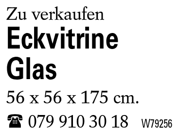 Eckvitrine Glas