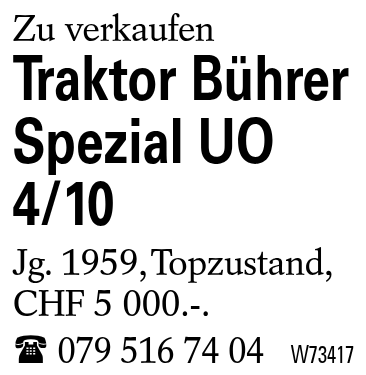 Traktor Bührer Spezial UO 4/10