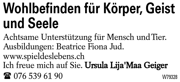 Wohlbefinden                         für Körper, Geist und Seele