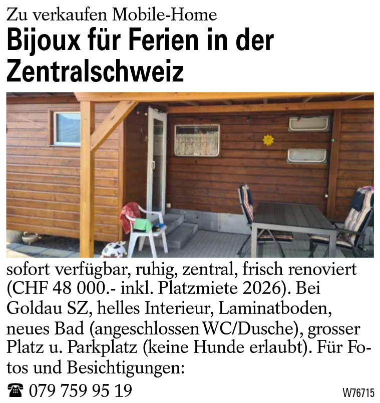Bijoux für Ferien in der Zentralschweiz