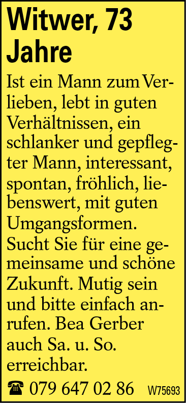 Witwer, 73 Jahre