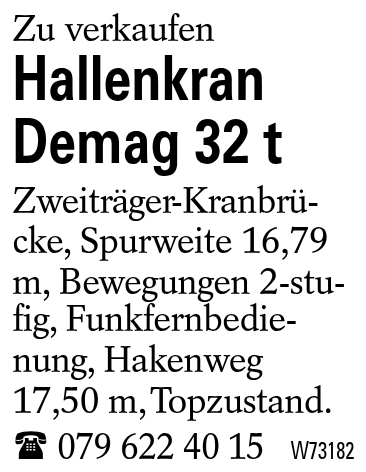 Hallenkran Demag 32 t