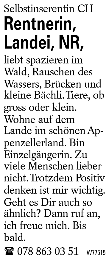 Rentnerin, Landei, NR,