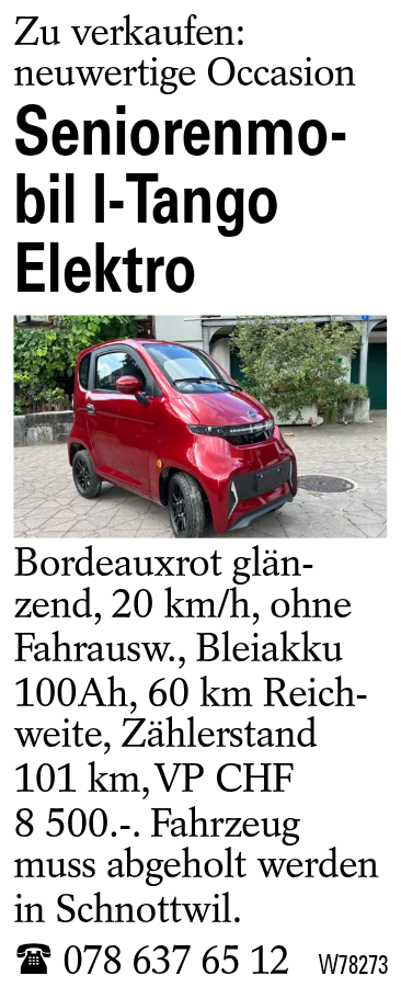 Seniorenmobil I-Tango Elektro