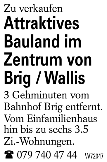 Attraktives Bauland im Zentrum von Brig / Wallis