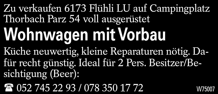 Wohnwagen mit Vorbau