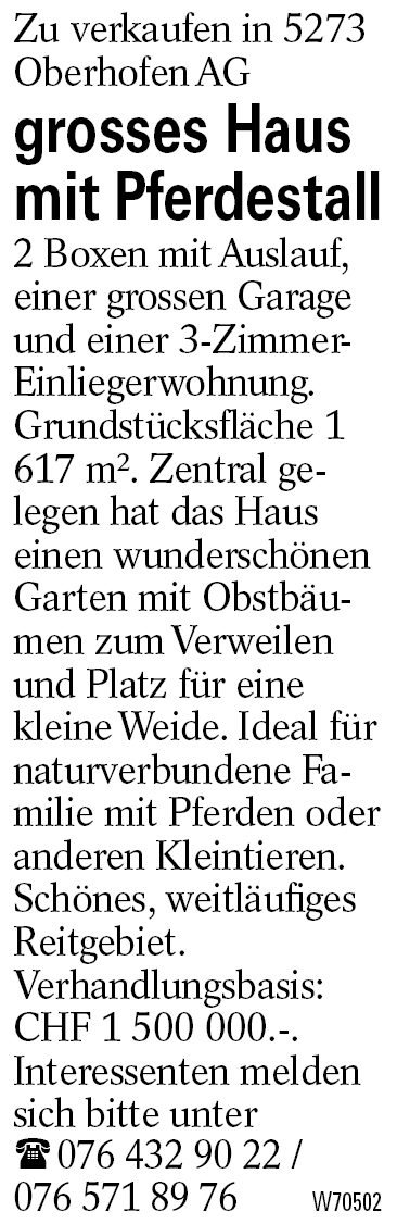 grosses Haus mit Pferdestall