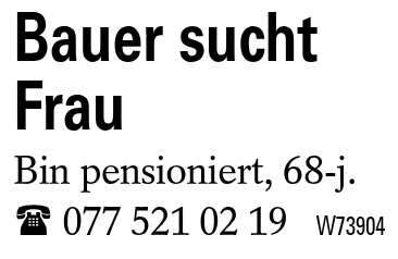 Bauer sucht Frau