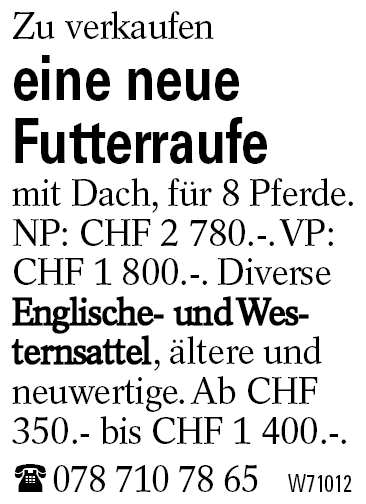 eine neue Futterraufe