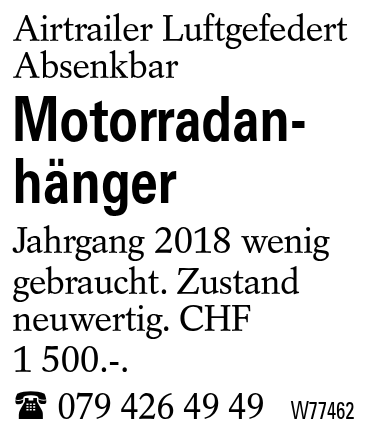 Motorradanhänger