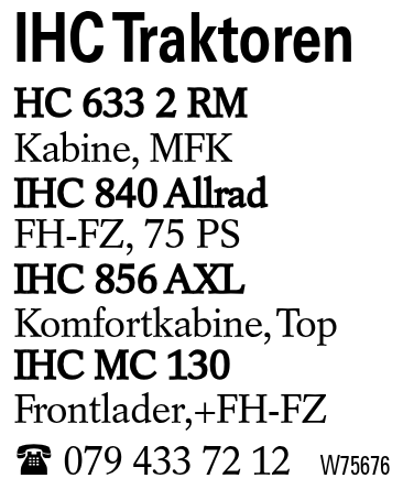 IHC Traktoren