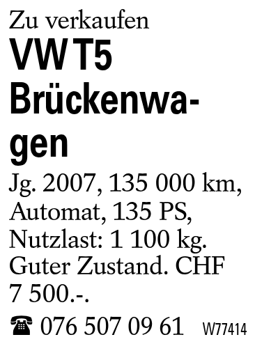 VW T5 Brückenwagen