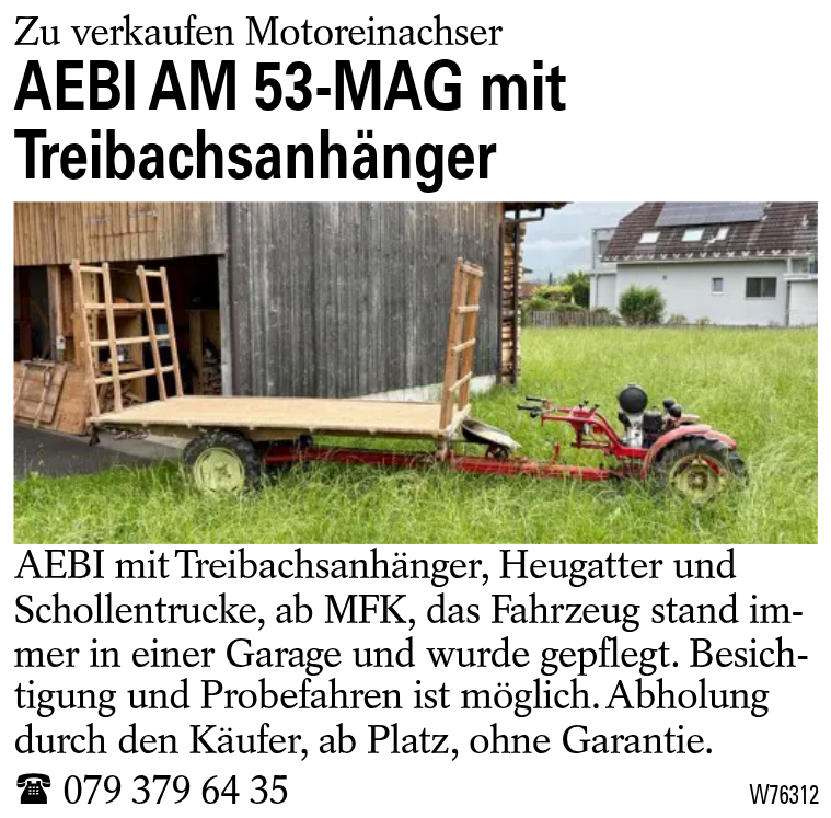 AEBI AM 53-MAG mit Treibachsanhänger