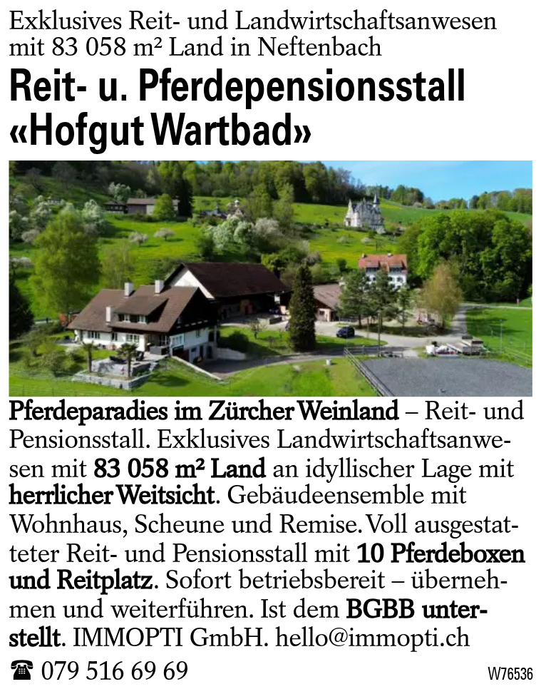 Reit- u. Pferdepensionsstall «Hofgut Wartbad»