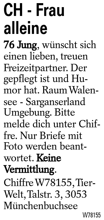 CH - Frau alleine