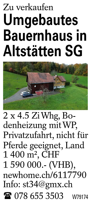 Umgebautes Bauernhaus in Altstätten SG