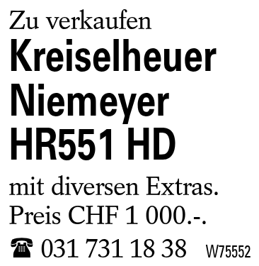 Kreiselheuer Niemeyer HR551 HD