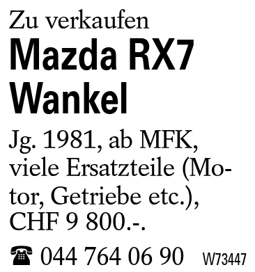Mazda RX7 Wankel